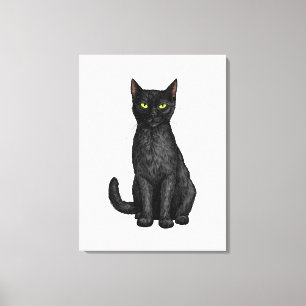 Svart katt canvastryck