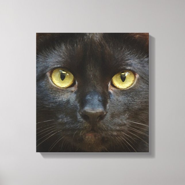 Svart katt canvastryck (Framsida)
