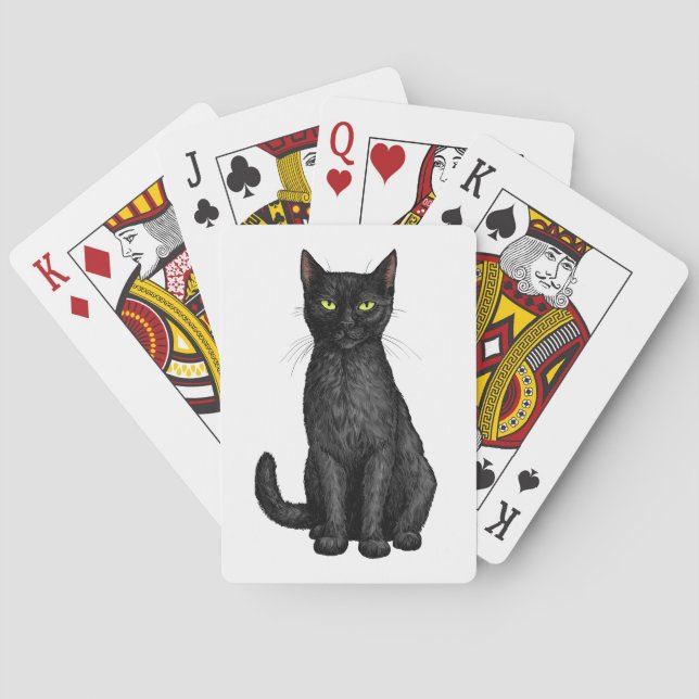 Svart katt casinokort (Baksidan)