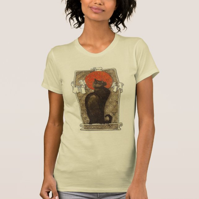 Svart katt/Chatta ~ Art nouveau Organic T-Shirt (Framsida)