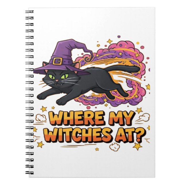 Svart katt Classic T-Shirt Anteckningsbok (Framsidan)