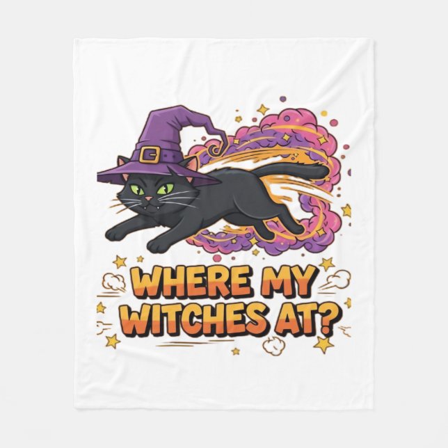 Svart katt Classic T-Shirt Fleecefilt (Framsidan)