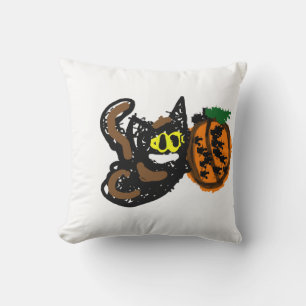 Svart katt cool pumpar väg  kudde