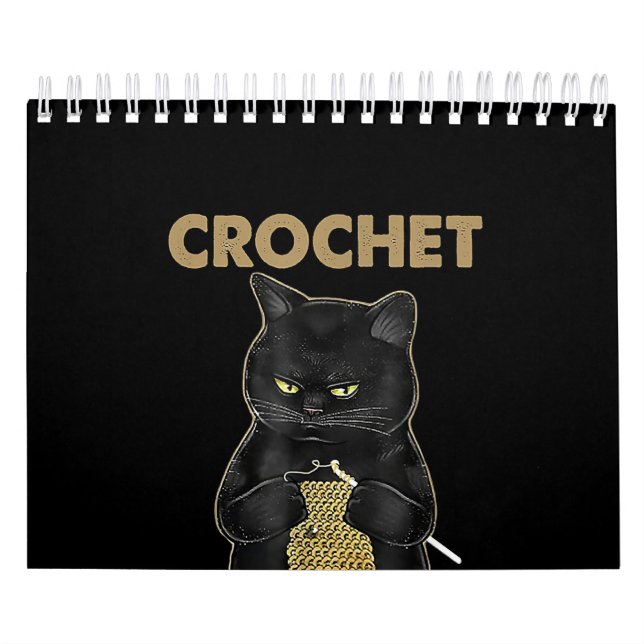 Svart katt Crochet eftersom mord är fel Kalender (Omslag)