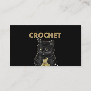 Svart katt Crochet eftersom mord är fel Visitkort
