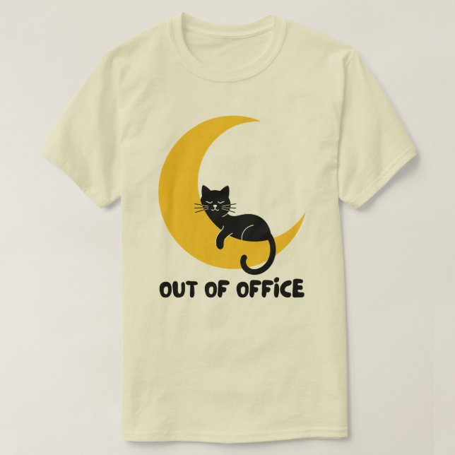 Svart Katt-design för ledigt läge T Shirt (Design framsida)