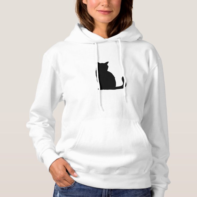 Svart Katt Design T Shirt (Framsida)