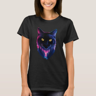 Svart Katt Djurfantast Galaxy Rymden Skog Mamma Pa T Shirt