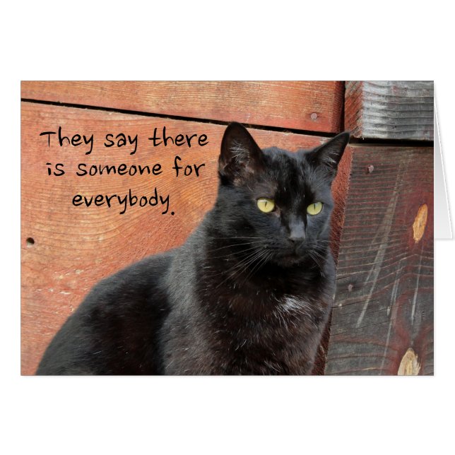 Svart katt du är mitt personkort hälsningskort (Framsidan Horizontal)
