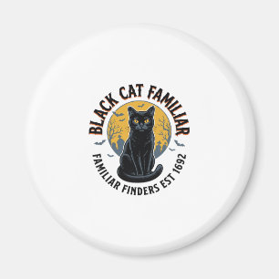Svart Katt Familiar Vintage Halloween Räddningsdes Magnet
