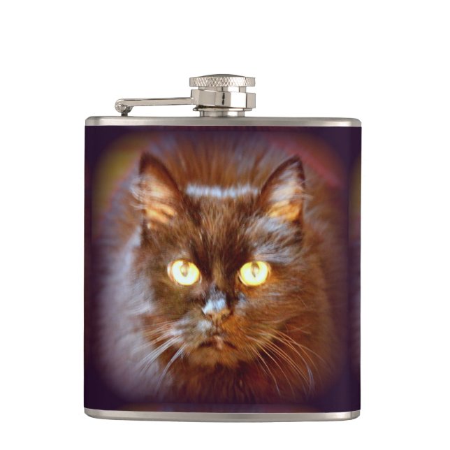 svart katt fickplunta (Framsidan)