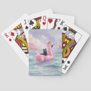 Svart katt Flamingo Flyter uppspelningskort Casinokort