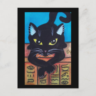 Svart katt för egypten vykort