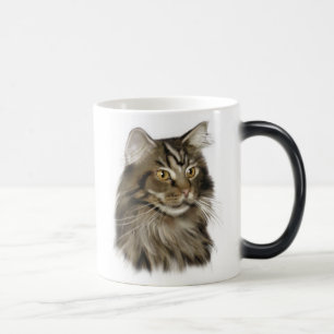 Svart katt för TabbyMaine Coon Magisk Mugg