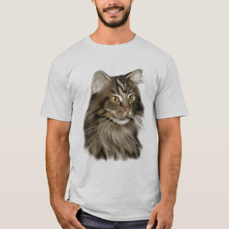 Svart katt för TabbyMaine Coon T-shirt