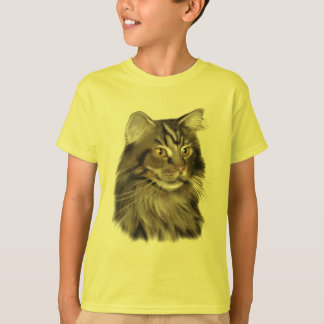 Svart katt för TabbyMaine Coon T-shirt