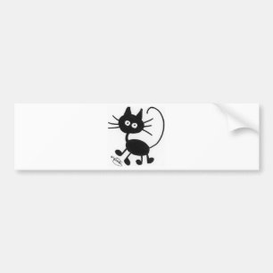 Svart katt för tecknad bildekal