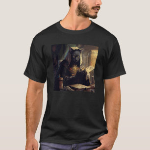 Svart Katt Gamer Nudlar 1 T Shirt