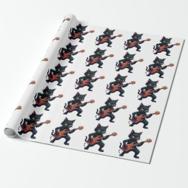 Svart katt gitarrspelare presentpapper