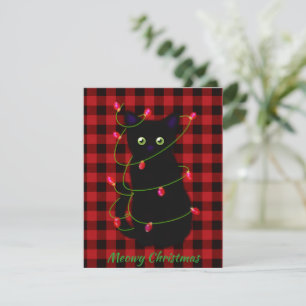 Svart katt God jul Bläck stjärna Anteckningskort