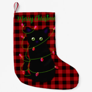 Svart katt   God jul   Bläck stjärna Liten Julstrumpa