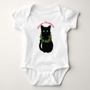 Svart katt   God jul   Holly garland T Shirt