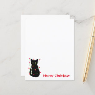 Svart katt God jul ljus för länkning