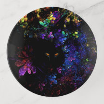 Svart katt Gömmande i blommor