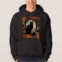 Svart Katt Gothic Art Design Art Nouveau Halloween