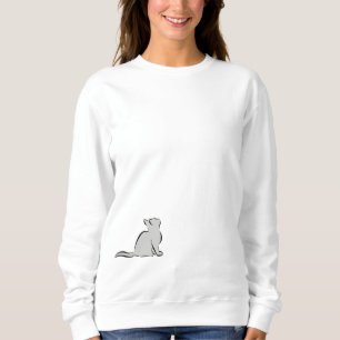 Svart katt, grå färgpåfyllning t-shirt