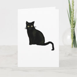 Svart katt gratulationskort Tomt insidan Kort