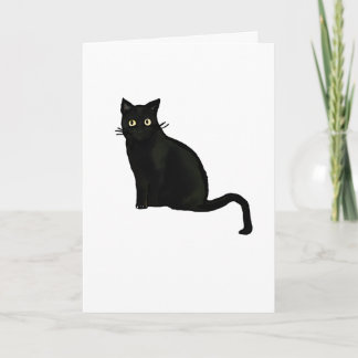 Svart katt gratulationskort Tomt insidan Kort