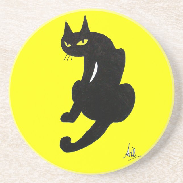 SVART KATT, gul Underlägg (Framsidan)