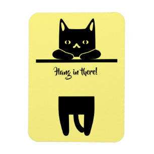 Svart katt, håll dig där! magnet