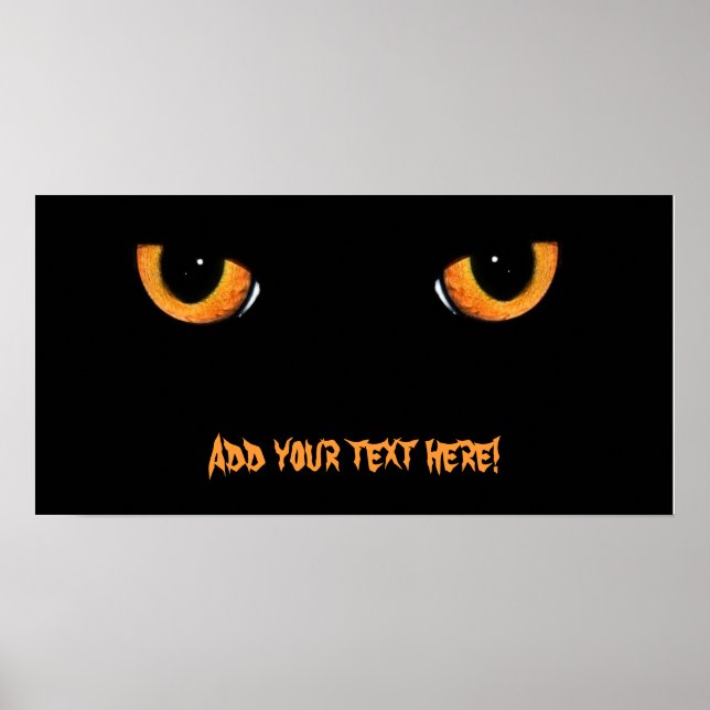 Svart katt Halloween-fest Banner Poster (Framsidan)