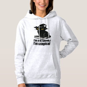 Svart Katt Halloween Hoodie T Shirt