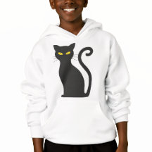 Svart katt Halloween-hoodie