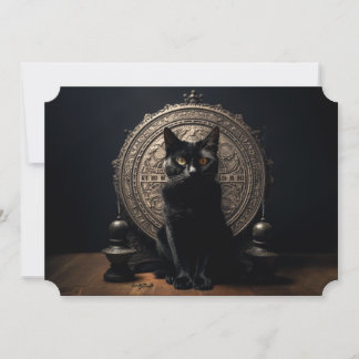 Svart katt Halloween Julkort