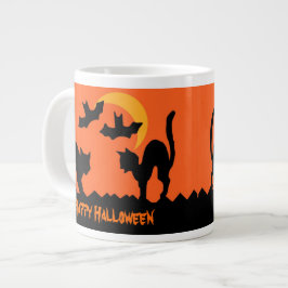 Svart katt Halloween-katt Jumbo Mugg