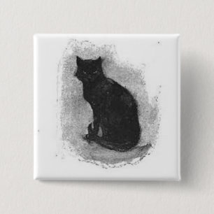 Svart katt Halloween-knapp Knapp