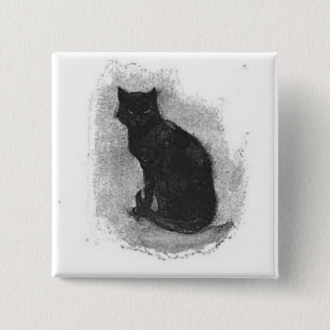 Svart katt Halloween-knapp Knapp (Framsida)