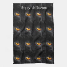 Svart katt 🙀 Halloween 🎃 kökshandduk