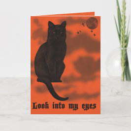 Svart katt Halloween Kort