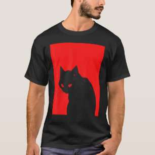 Svart Katt Halloween Kuslig SkräckSäsong Katt Fick T Shirt