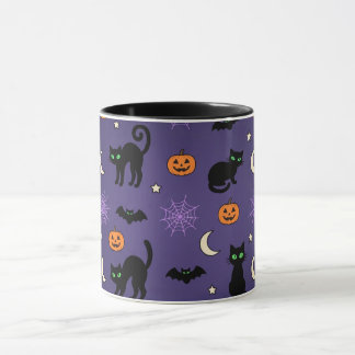 Svart Katt Halloween Mugg - Söt & Skräckinjagande
