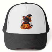 Svart katt Halloween-pumpa mössa