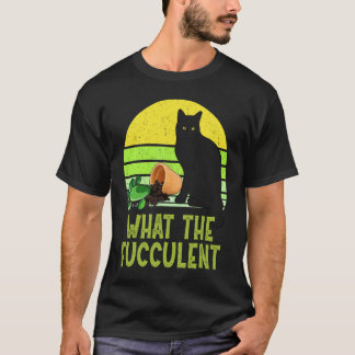 svart katt Halloween suckulent kaktus växt kvinna T Shirt