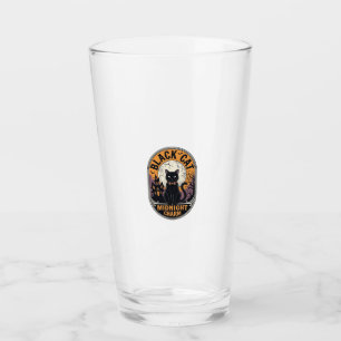 Svart katt Halloween-tröja Vintage Midnatt Charm D Glaskopp