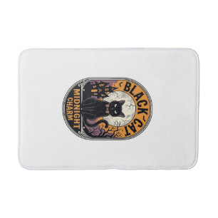 Svart katt Halloween-tröja Vintage Midnight Charm Badrumsmatta