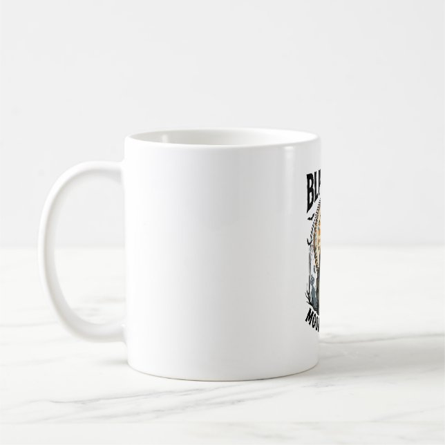 Svart katt Halloween-tröja Vintage Moon Graveyard  Kaffemugg (Vänster)